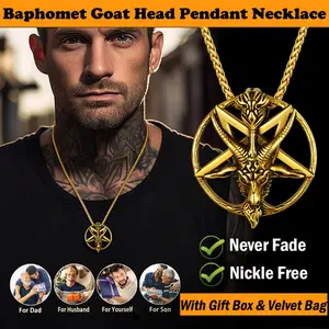 U7 Pentacle Baphomet Goat Head Pendant Necklace