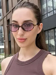 Vintage Oval Fashion Sunglasses, Minimalist Luxury Design, Perfect for Casual, Ideal Gift for Friends, Stylish Eyewear