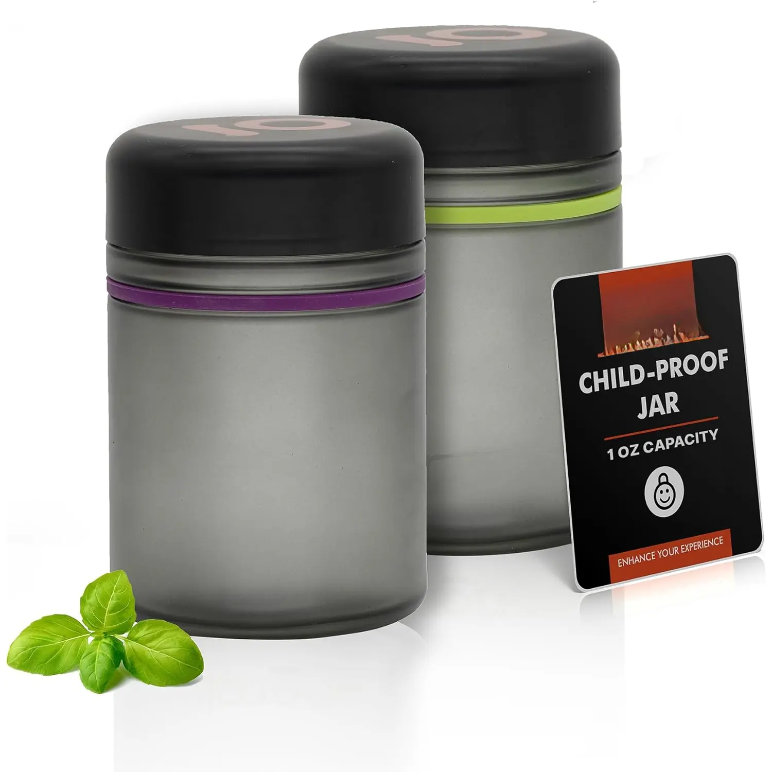 2-Pack 500ml Airtight Glass Kitchen Storage Jars Set, UV-Resistant Lidded Preserving Utensils with 6 Color-Coded Rings & 6 Chalkboard Stickers for Smell Preservation, Drawer/Cupboard-Friendly Size & Easy Organization