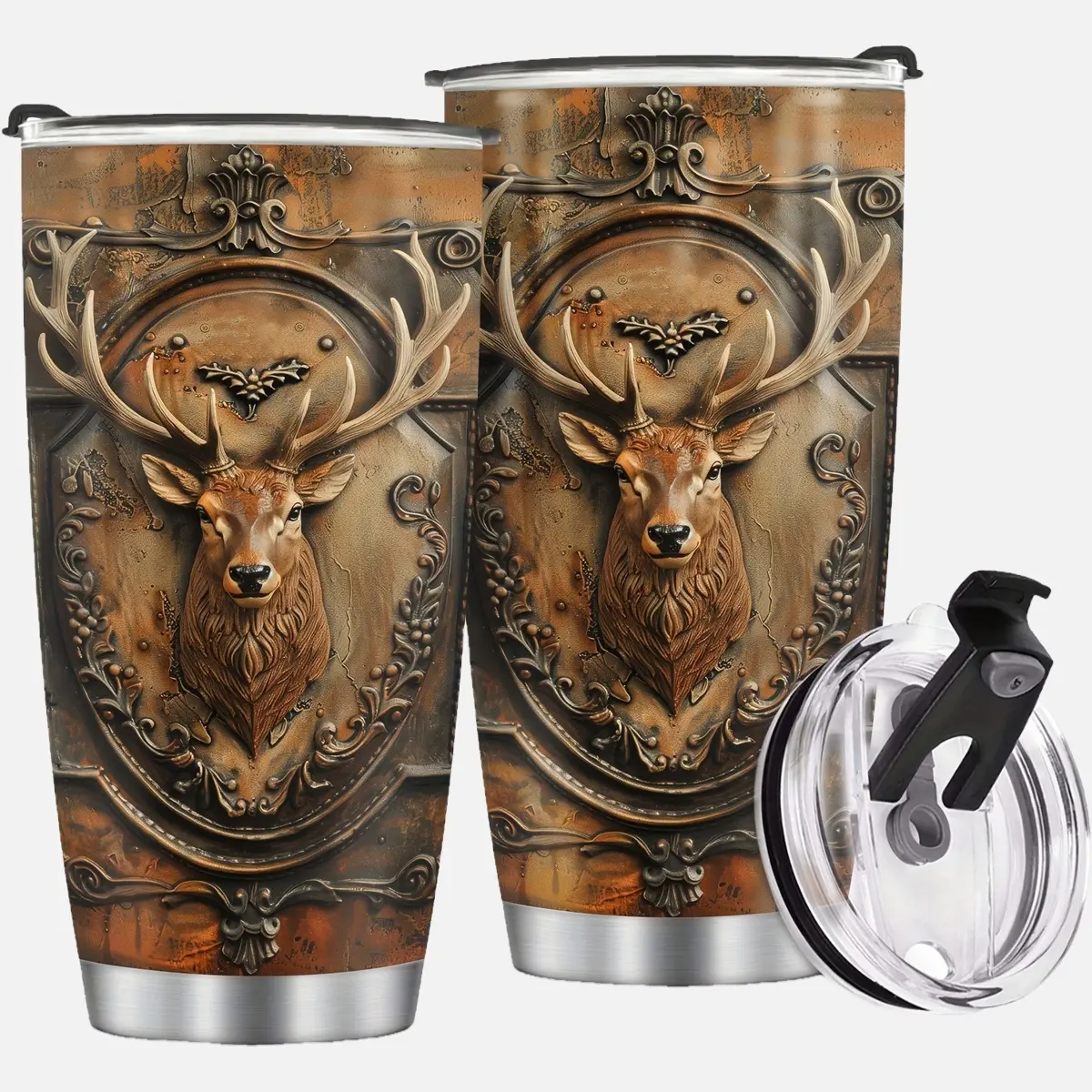 1pc Hunting Gifts for Men, Gifts for Men Dad Papa, Christmas Birthday Gifts for Deer Lovers Gift Valentines Day Gifts for Him, Coffee Tumbler for Men, Deer Hunting Tumbler Cup, Insulated Travel Coffee Mug with Lid 20oz