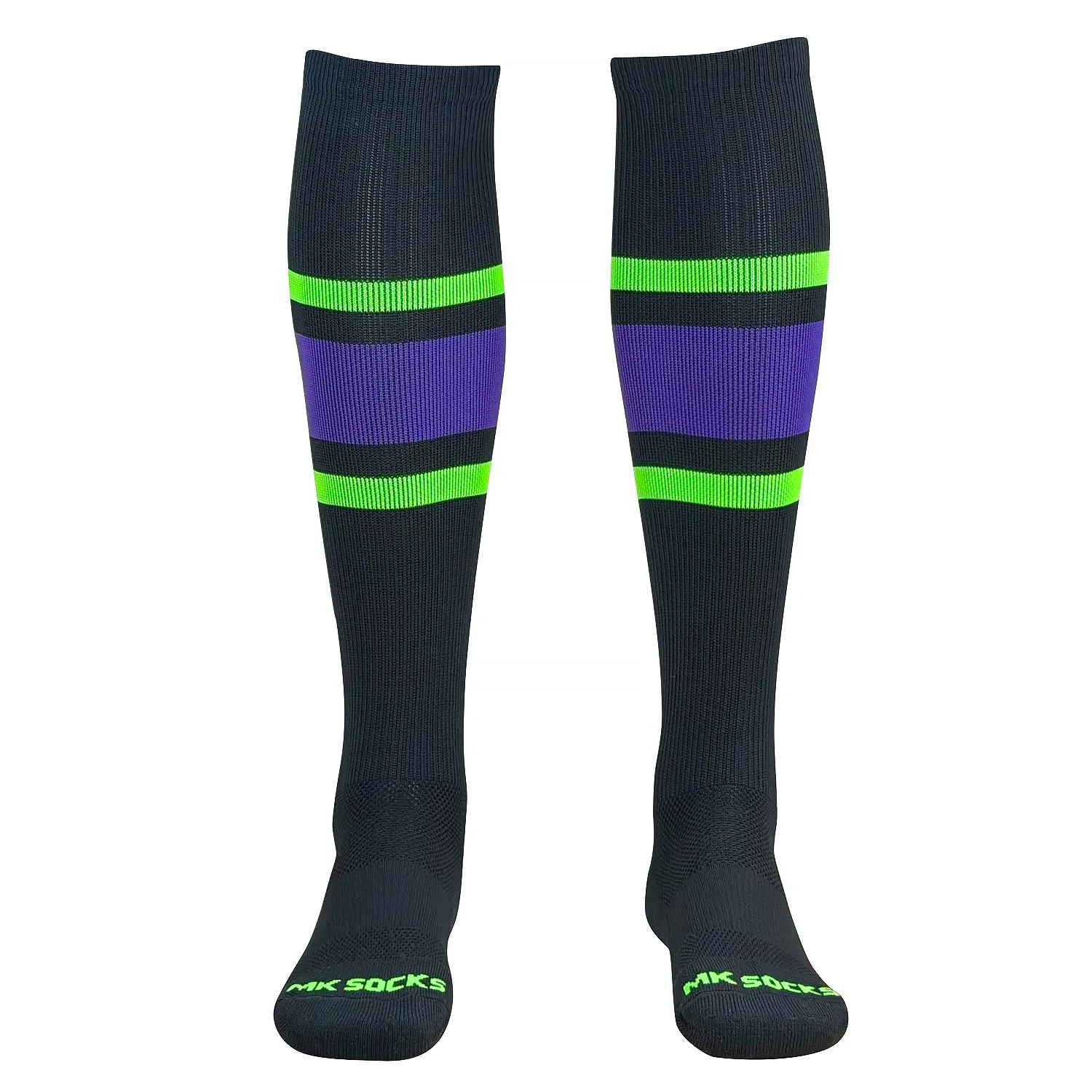 MK Socks Competitor OTC Baseball, Football Socks - Black, Neon Green, Purple