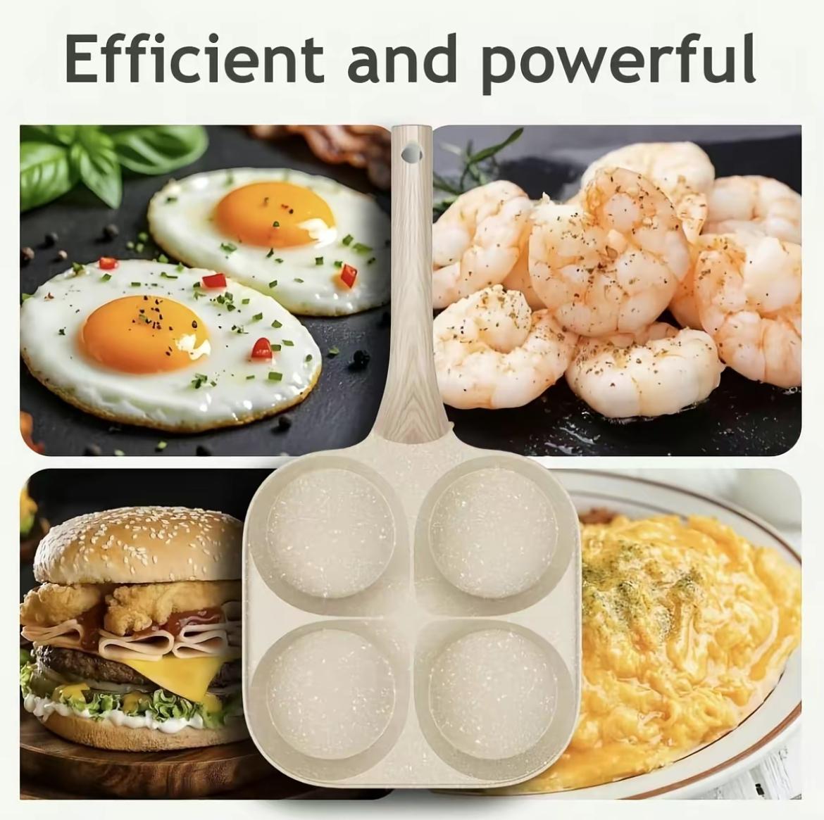 Non-Stick Egg Frying Pan with 4-Hole Skillet Design, Multifunctional Omelet Pan with Wooden Handle, Medical Stone Nonstick Cookware for Eggs, Pancakes & Breakfast, Easy to Clean, Durable Kitchen Frying Pan Non-Stick Egg Frying Pan with 4-Hole Skillet Design, Multifunctional Omelet Pan with Wooden Handle, Medical Stone Nonstick Cookware for Eggs, Pancakes & Breakfast, Easy to Clean, Durable Kitchen Frying Pan