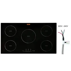 Summervibes VEVOR Electric Cooktop, 5 Burners, 36'' Induction Stove Top, Built-in Magnetic Cooktop 9200W, 9 Heating Level Multifunctional Burner, LED Touch Screen w/ Child Lock Over-Temperature Protection