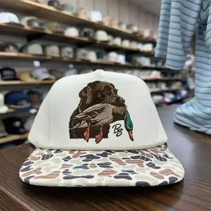 Antler Camo Trucker Hat | Hunting Style Snapback Cap | Embroidered Deer Antler Flat bill hat
