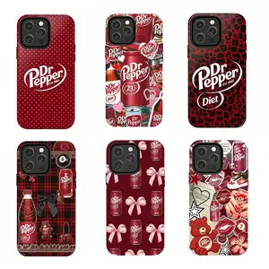Dr Pepper Lover's iPhone Case - Festive Bow DesignCreative Transparent TPU .Compatible with iPhone 17/16/15/14/13/12/11 Pro Max/Plus & Samsung Galaxy S25 Ultra S24 S23 S22 S21 Plus Cover Smartphone