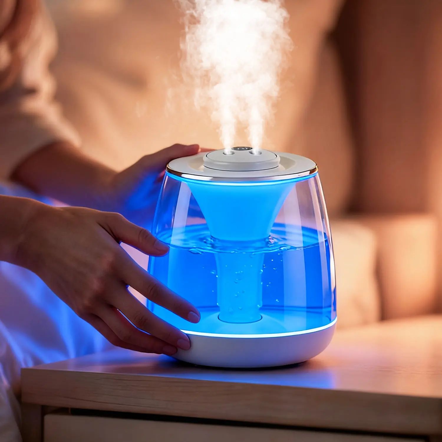 3L Large Capacity Humidifier, USB Dual Mist Air Humidifier, USB Powered Humidifier, Room Office Humidifier, Large Screen Digital Battery Display, Home Dorm Office Use, Three Colors Available, Cool Mist Humidifiers