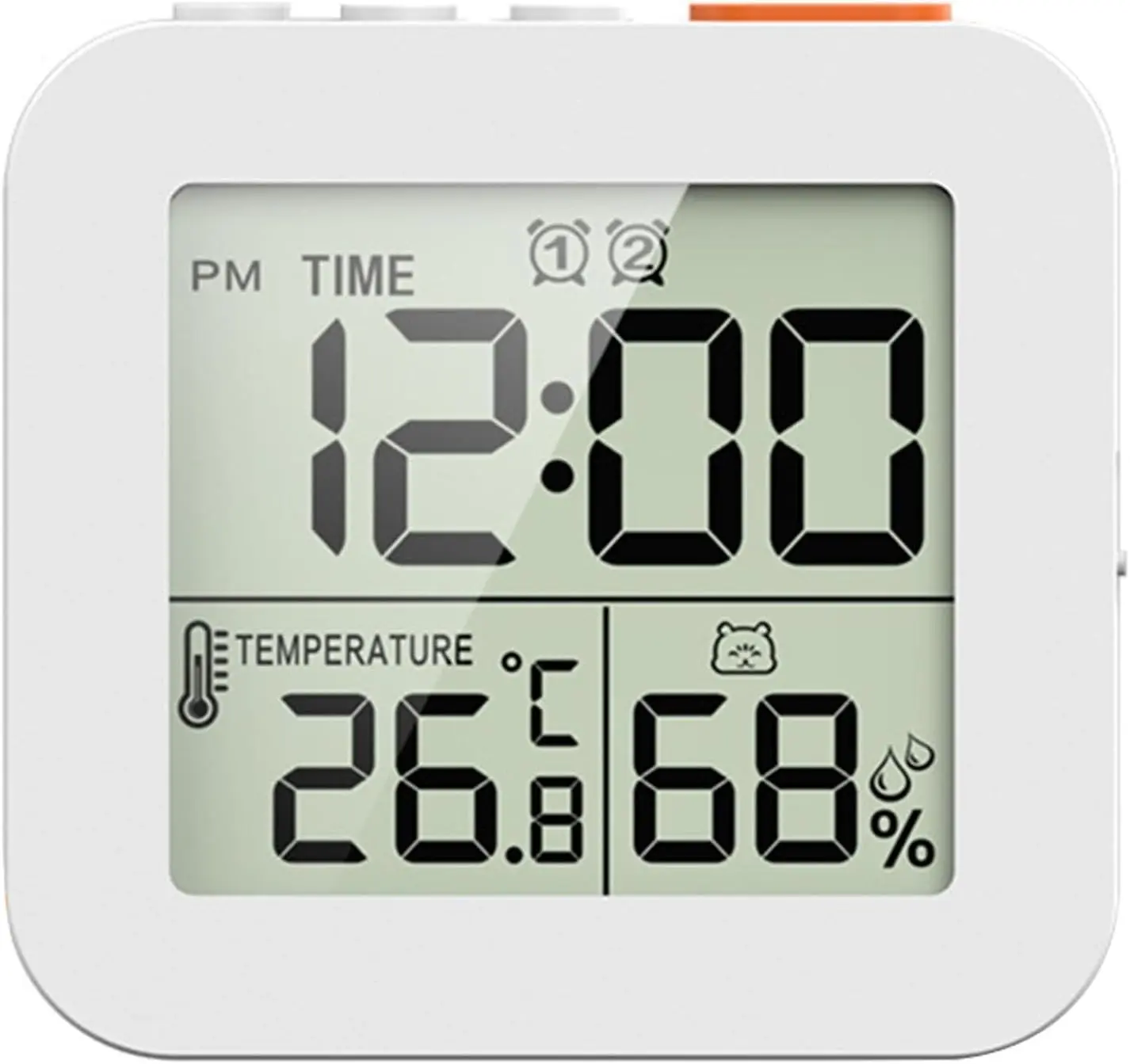 Digital Timer Shower Clock with Alarm, Bathroom Kitchen Wall Clock, White