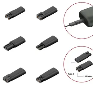 Type-C Mother Seat to Shaver Hair Clipper Charging Adapter, Dual Hole Conversion Head, Compatible with Electric Razors & Clippers