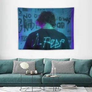 Tapestry  Lil Peep Hip Hop Wall Tapestry - Vibrant Neon "Love" Design, Polyester Fabric, Perfect for Dorms, Bedrooms & Living Rooms, Great Gift Idea Music Fans