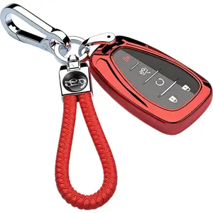 for Chevy Key Fob Cover Case TPU Protector Holder for Chevrolet 2025-2021 2020 2019 2018 2017 2016 Chevy Malibu Camaro Cruze Traverse Trailblazer Spark Equinox Sonic Volt Bolt (Fits 5 Buttons)