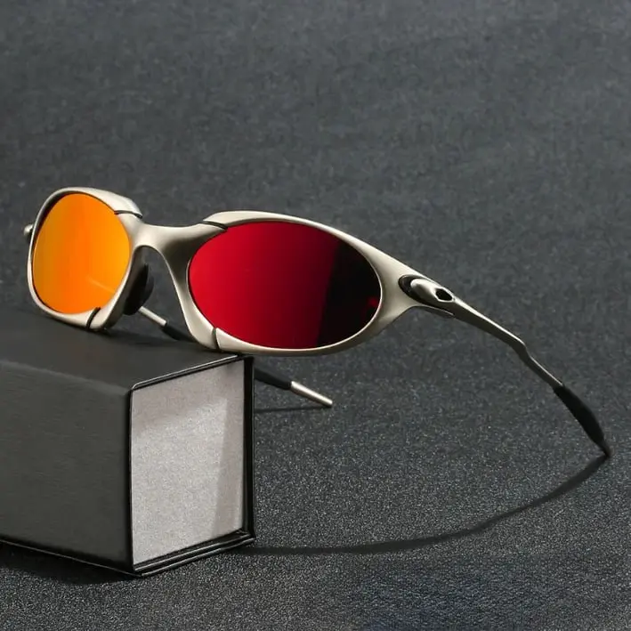Retro X-Metal Style Sunglasses – Red Mirrored Wraparound Sport Shades for Men & Women