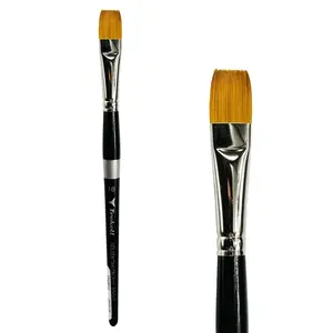 Trekell Golden Taklon Short Handle Artist Brush -  Size #16 Bright