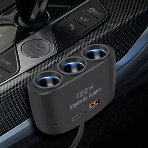 120W 3 in 1 Car Charger, High Speed Charger, Multifunctional Car Cigarette Lighter Plug Charger, Car Charger Adapter for iPhone & Android