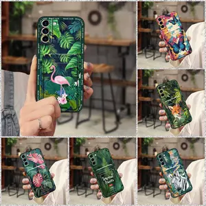 Silicone Card slot Phone Case For Samsung Galaxy S21/SM-G991 Soft case protective Anti-dust Card bag Durable Full wrap TPU Card sleeve Graffiti Shockproof Anti-knock Cartoon Cute