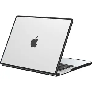 BlueSwan AntiCracking Hard Shell Case Compatible with MacBook 14inch 2025 20242021   Release M4 M3 M2 M1/Max Chip, AntiFingerprint Soft TPU Bumper, Frosted Clear