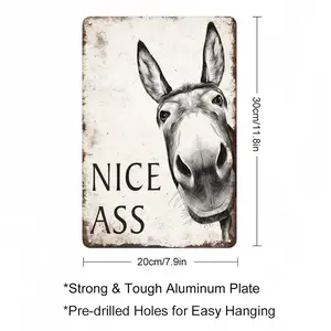 1pc Funny Donkey "Cheese Heads" Bathroom Art Sign - Farmhouse Vintage Metal Tin Wall Decor for Home, Restaurant, Bar - Retro Hilarious Donkey Lover Gift, Trending Viral Must-Have Sassy Bathroom Humor Aesthetic Country Kitchen Decor