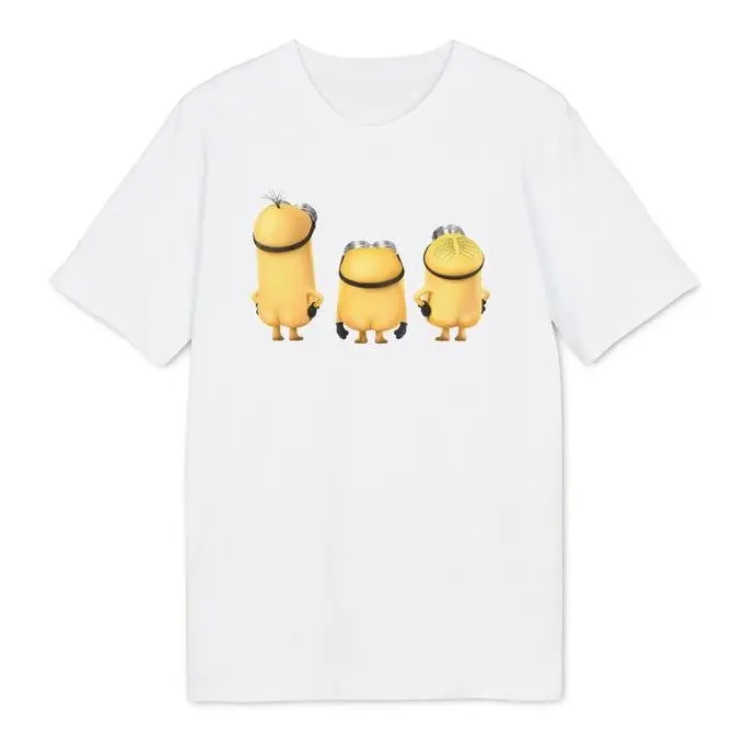 😂💛Three Minion Backs T-Shirt Cartoon Movie Character Tee