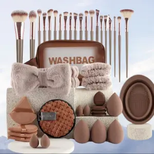 42-Piece Winter Makeup Brush Set, Makeup Brush Kit, Eyeshadow Brushes, Powder Brushes, Full Combination, Essential Beauty Tools for Women