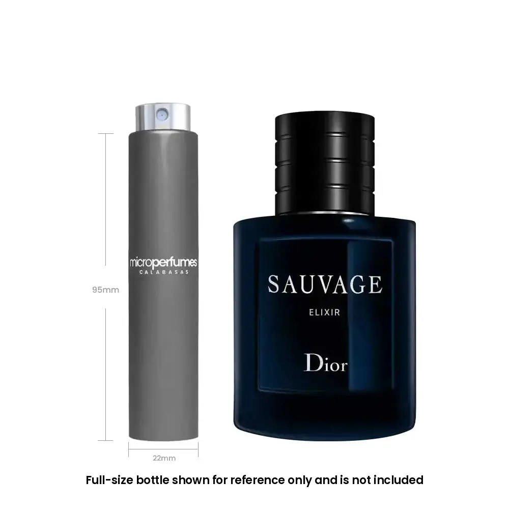 Christian Dior Sauvage Elixir Parfum For Men – 0.17 fl oz / 5 mL Travel Spray Decant, lavender, cinnamon, nutmeg, Gift for Him, Independently Rebottled by MicroPerfumes