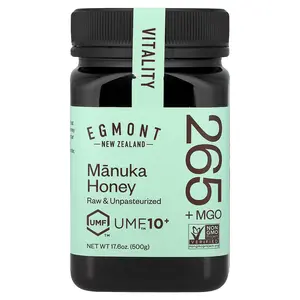 Egmont Honey Manuka Honey, Raw & Unpasteurized, UMF™10+, MGO 265+, 17.6 oz (500 g)