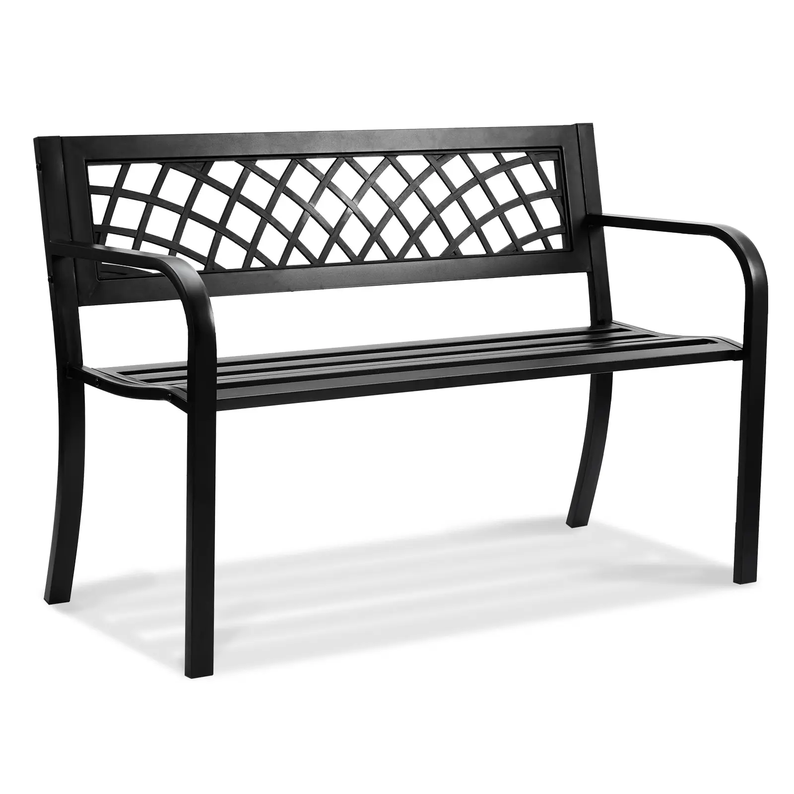 【summerfinds】VEVOR Outdoor Bench, 46 inches Metal Garden Bench for Outdoors, 480 lbs Load Capacity Bench, Outdoor Garden Park Bench with Backrest and Armrests, Patio Bench for Garden, Park, Yard, Front Porch