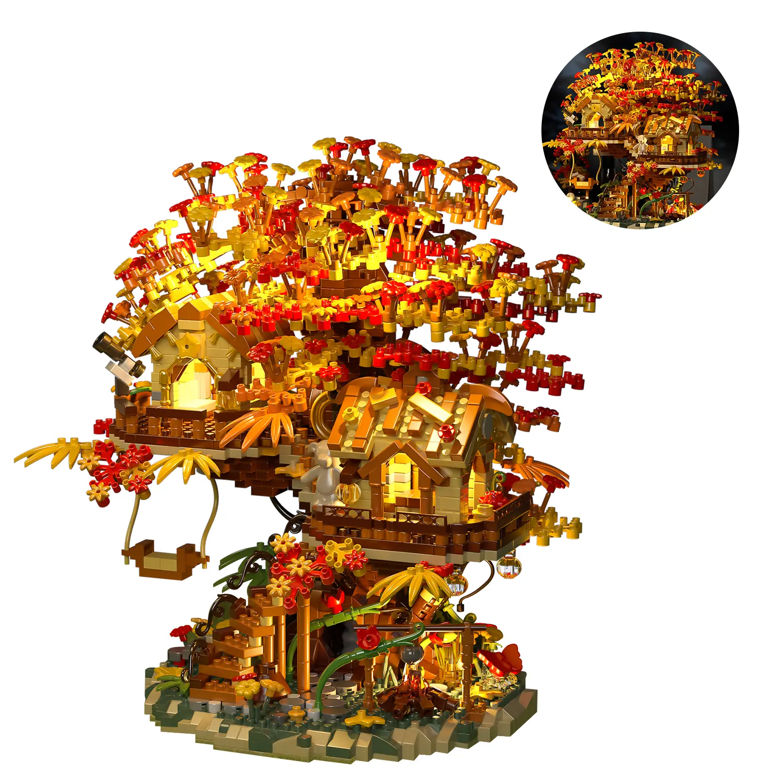 2725PCS Micro Mini Treehouse Brick House Set - Building Blocks with Plants, Flowers, Romantic Architecture Kit, Gift for Adults, Kids summerwins