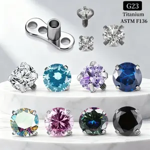 8pcs G23 Titanium Genuine Leather Anchor Skin Diver Underside Barbell Piercing Micro Retainer Hidden Implant Piercing Body Jewelry 16G, Unisex, Suitable for Daily Wear and Gift Giving