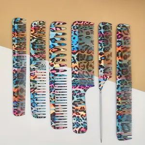 Colorful Hair Comb Set, 6 Counts/set Dry & Wet Hair Comb, Anti-static Hair Styling Comb, Professional Hair Styling Tool for Salon & Barber Shop, Hair Care Tool