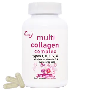 Multi Collagen Complex for Women & Men, 240 Capsules | Type I, II, III, V, X - Hydrolyzed Collagen Peptides with Biotin, Hyaluronic Acid & Vitamin C | Hair, Skin, Nail & Joint Support