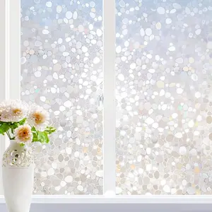 1 Roll Window Privacy Film, Vinyl Glass Sticker, Colorful Frosted Decorative Film, Static Adhesive Window Sticker, No Glue Needed