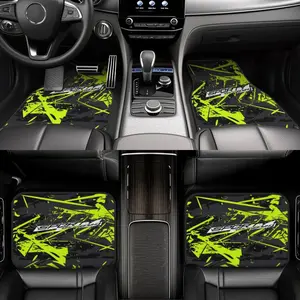 4pcs Car & Truck Floor Mats Jdm Style Pattern Crystal Velvet Auto Carpet Suitable for Any Vehicle, Durable & Stylish Interior Accessories