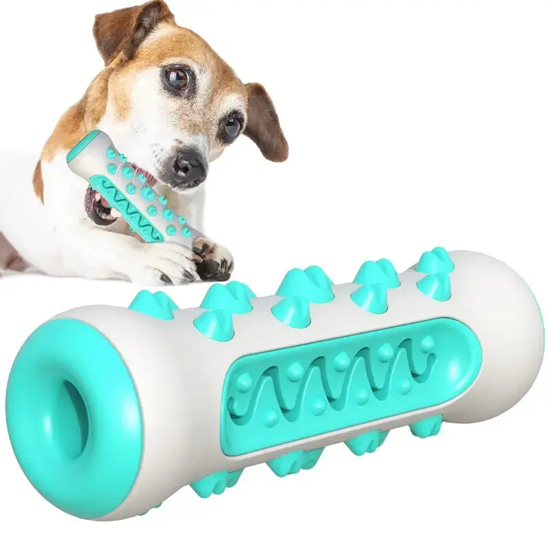 Dog Teething Stick Chewable Dental Cleaning Bone for Puppies TPR Toothbrush Toy for Oral Health 360° Teeth Cleaning Safe Durable Interactive Design Blue 5 x 15 cm