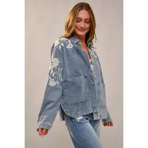 Floral Embroidered Denim Jacket