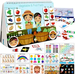 iHarPro Busy Book for Kids, Montessori Toys for Toddlers, Autism Sensory Educational Toys, Toddler Preschool Learning Activity Binder and Early Books - for Boys & Girls Develops Fine Motor Skills