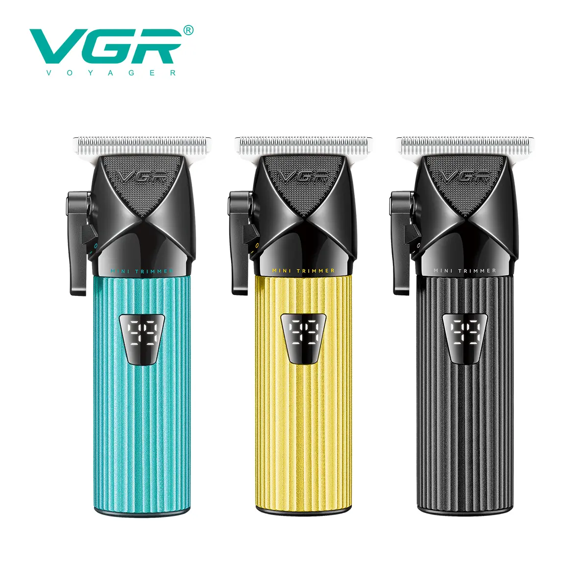 VGR037 Mini Cordless Hair Trimmer for Hair Carving & Detailing – Rechargeable, Metal Body, Stainless Steel Blades, LED Battery Display, 4 Guide Combs (1/2/3/6mm), 80-Min Runtime tiktokshopbacktoschool