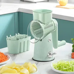 Manual Vegetable Chopper, 1 Set Rotating Vegetable Slicer with Blade Container, Multi-functional Vegetable Cutter, Kitchen Fruit Chopper, Kitchen Gadgets