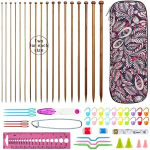 Knitting  Kit 36 count Single Pointed  Knitting  2.0 mm-10.0 mm + Weaving Tools Knitting Kits (Grey)