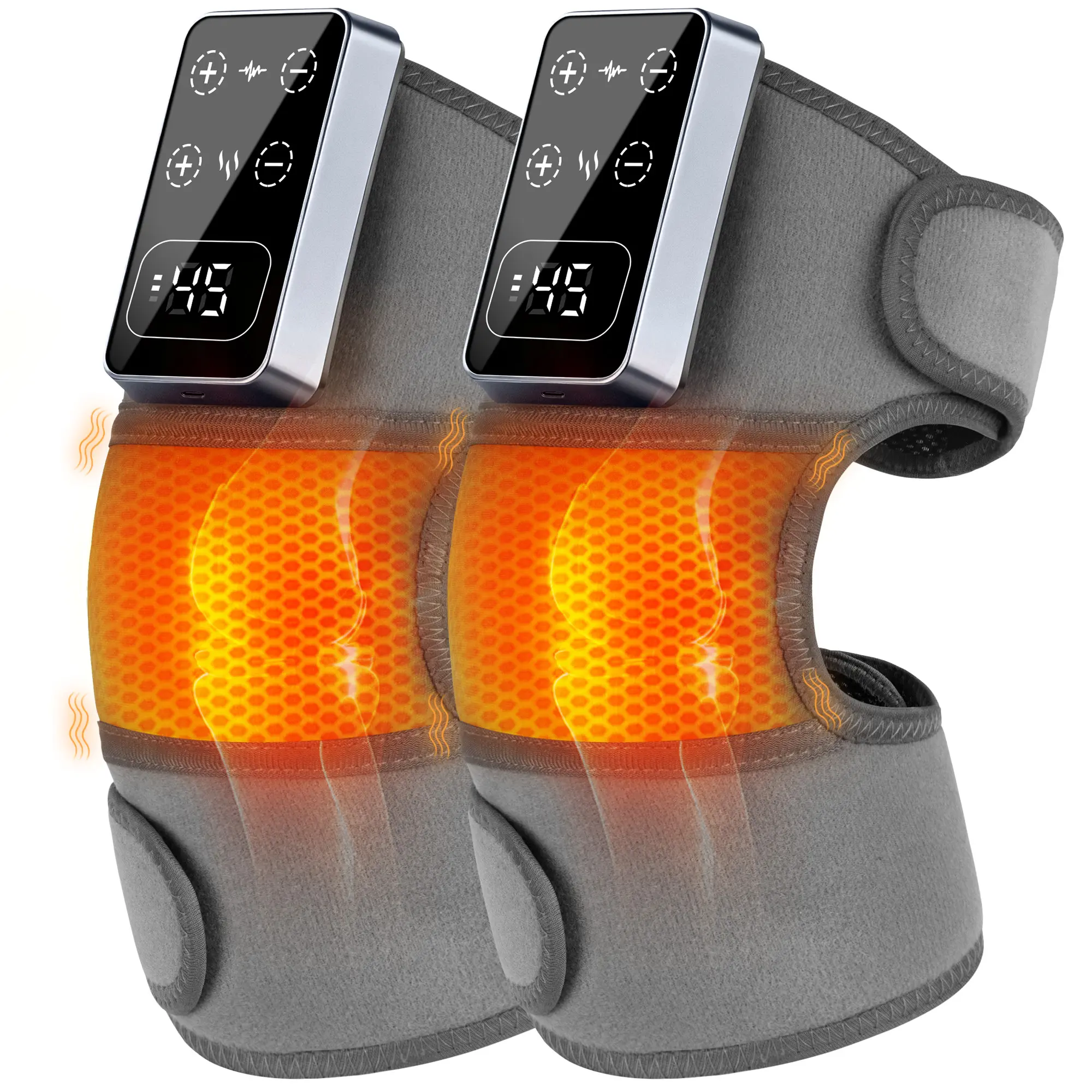Cordless Knee Massager – Heated Knee Brace with 5 Temperature Levels and 3 Massage Modes, Ideal Gift for Him and Her