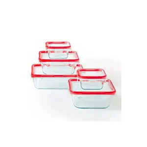 Pyrex Glass Food Storage Jars Containers Clear Set 10pc FreshLock Heat Pyrex Glass Food Storage Jars Containers Clear Set 10pc FreshLock Heat