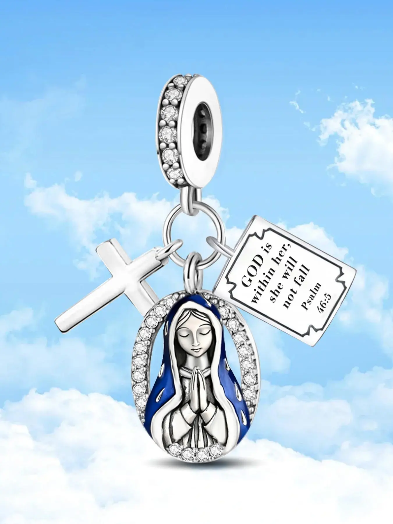 Religious Beliefs Charm Pendant, Fashionable Charms for Bracelets Making, DIY Women Jewelry Accessories for Bracelets Making, Ladies Daily Wear Decoration, Heart Cross Charm, Religious Jewelry Gift, Cross Bead Charm, Spiritual Charms, Faith Jewelry