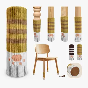 8/16/24 Pcs Cute Cat Paw Chair Leg Socks, Premium Furniture Protectors for Hardwood Floors, High Elastic Fits Round and Square Legs