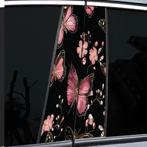 2-Piece, Butterfly Pattern Design - High Gloss - Waterproof and Scratch Resistant - PVC-Sticker - Self-Adhesive Suitable for -b-Rods - Doorposts, etc. - Ideal for Vehicles - Vehicle Exterior Decoration - Wall and Window Glass Decoration - Car Decals