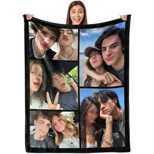 Custom Blanket With Picture Girlfriend Boyfriend Gifts Customized Fleece Photo Blanket Personalized Blankets For Couples Birthday Christmas Blankets Gifts For Husband Wife
