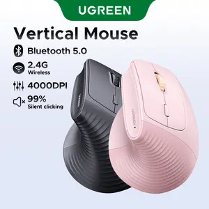 UGREEN Vertical Mouse Bluetooth 5.0 & 2.4G Wireless Ergonomic Mouse with 5 Buttons, 4000 DPI, Balck & Pink Ergonomic Mouse Compatible with PC/Laptop，Only 2.4G Model(Bluetooth not supported),TikTokShopBlackFriday ,Tiktokshopstockup