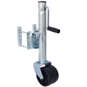 Alloy Steel Swivel Tongue Trailer Jack, 1500lbs Capacity, Double Wheels, 12" Adjustable Lift Travel, Easy Installation, for Rough Terrain Boats, RVs