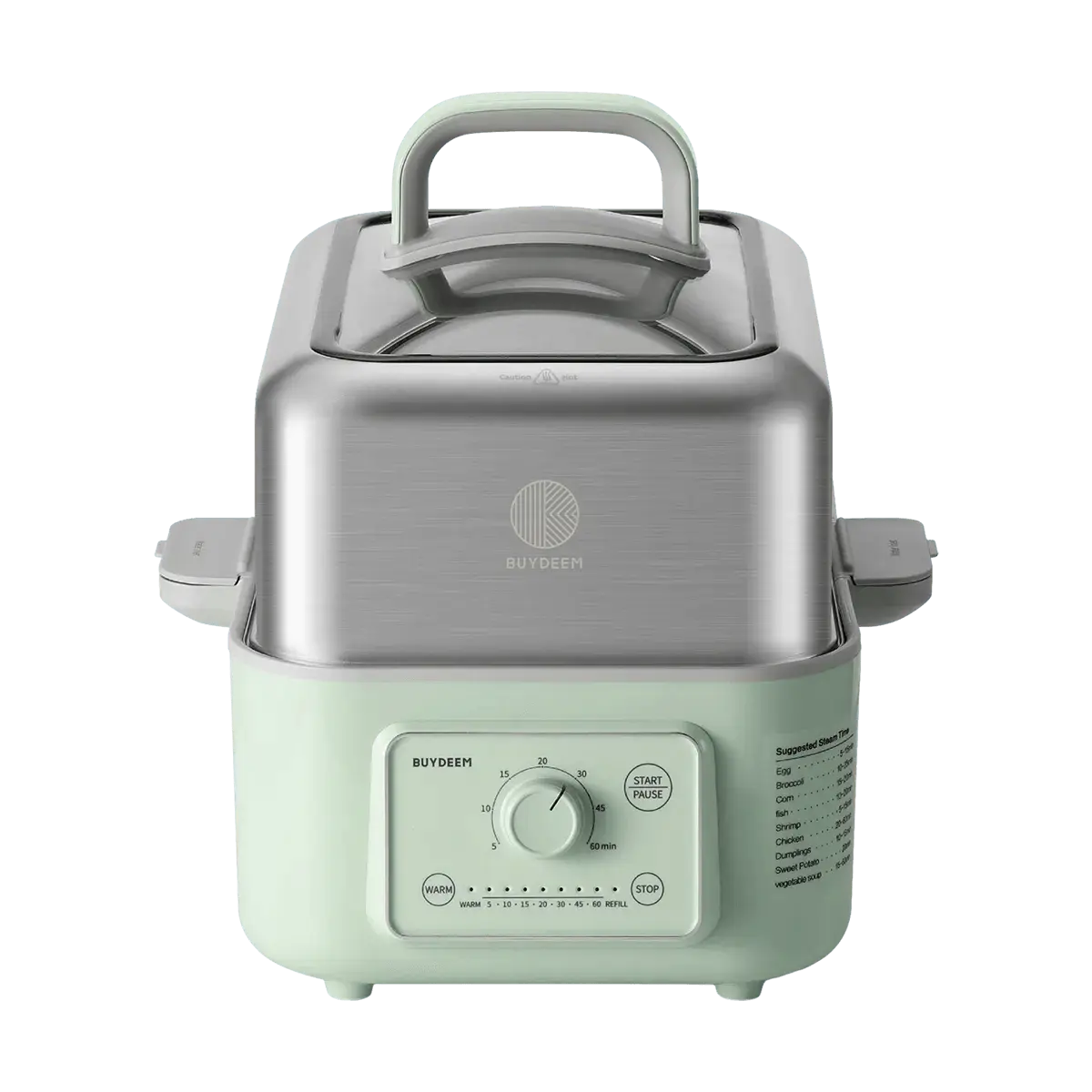 BUYDEEM 5L Electric Steamer for Home Cooking, 7-Speed Timer, 5L Capacity, Shallow Green, G5246