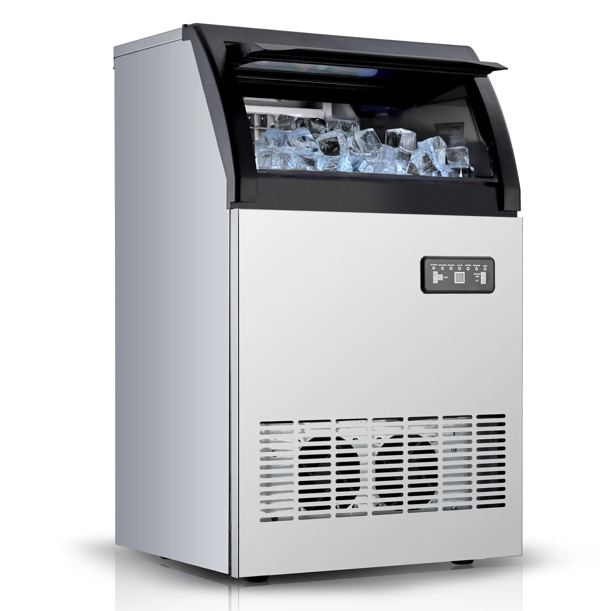 【GARVEE】120lbs/24H Ice Maker Machine, Stainless Steel Under Counter ice Machine, Self Cleaning, 33 lbs Basket for Home Office Restaurant Bar