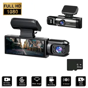 1080P Dual Lens Dash Camera Front And Inside,3.16 Inch Dash Cam with 32GB Memory Card,G Sensor,HD Night Vision,Loop Recording,Wide Angle Car DVR,Fall Gift, Birthday Gifts#springtok