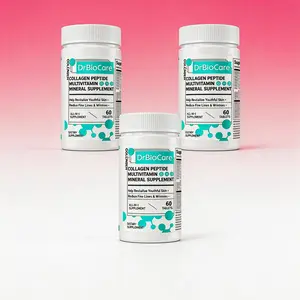 DrBioCare Collagen Peptide Multivitamin Supplement 3PCS 60 Tablets Each Daily Skin Health Beauty Support Essential Nutrients Wellness Dietary Supplement