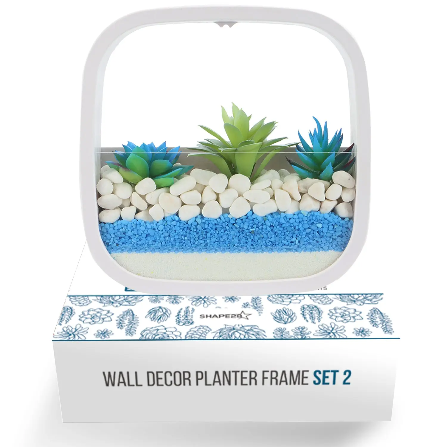 Hanging Decorative Plant Holder - Indoor and Outdoor Wall Planter - White